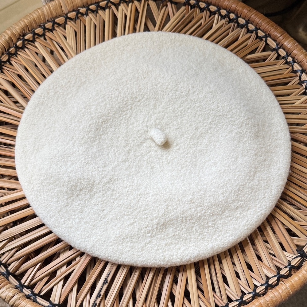 Cream Wool Beret